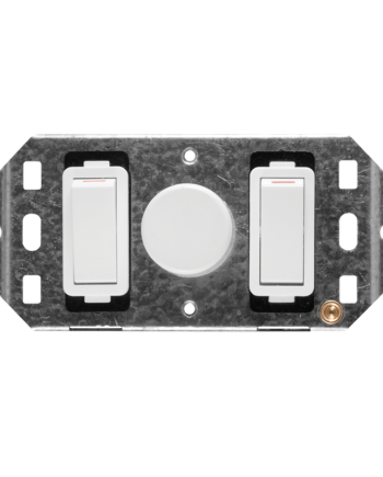 Crabtree Classic 2 Lever 800W Rotary Dimmer Switch with Steel Coverplate