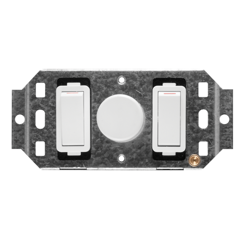Crabtree Classic 2 Lever 800W Rotary Dimmer Switch on 2x4 Yoke
