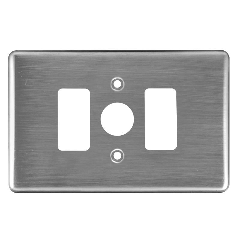 Crabtree Classic 2 Lever Dimmer Steel Coverplate - Satin Chrome