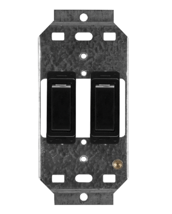 Crabtree Classic 2 Lever 2×1 Way Switch on 2×4 Yoke - Black
