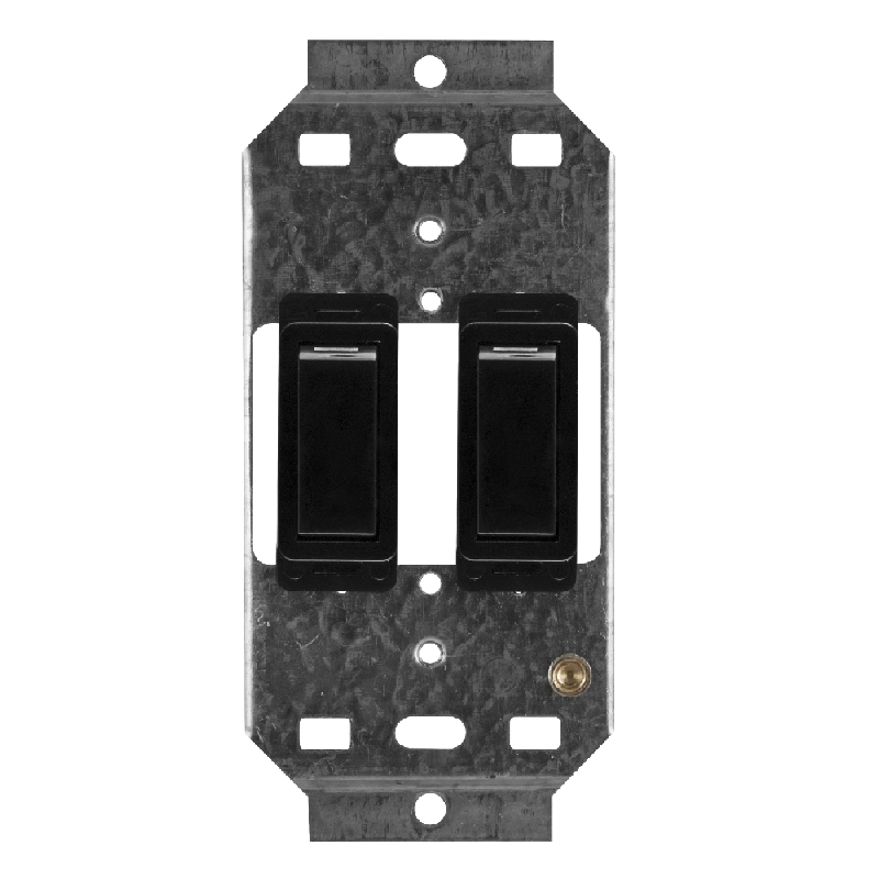 Crabtree Classic 2 Lever 2×1 Way Switch on 2×4 Yoke - Black