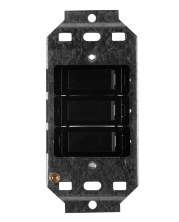 Crabtree Classic 3 Lever 3x1 Way Switch on 2x4 Surface Box, Black