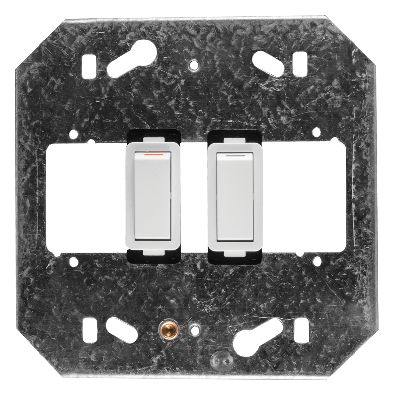 Crabtree Classic 2 Lever 2×1 Way Switch on 4×4 Yoke - Crabtree Classic