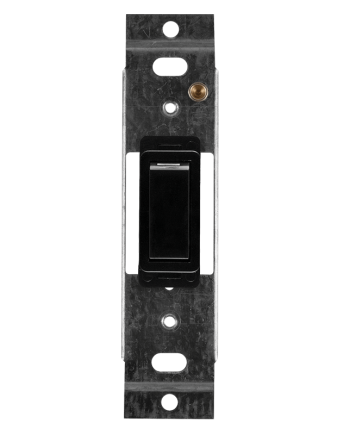 Crabtree Classic 1 Lever 2 Way Black Switch on Yoke