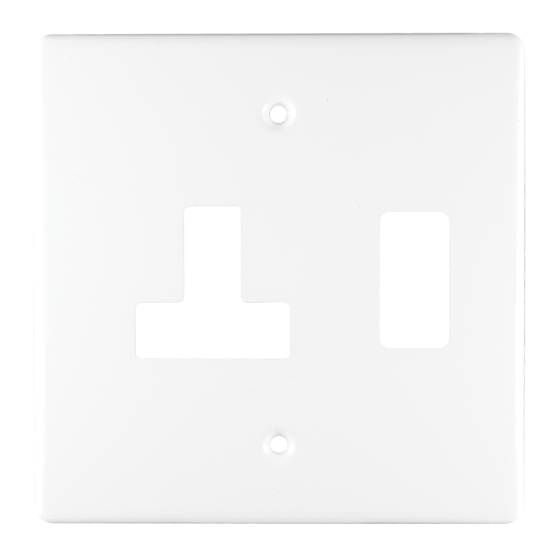 Crabtree Classic Single BS (13A) Switched Steel Socket Coverplate