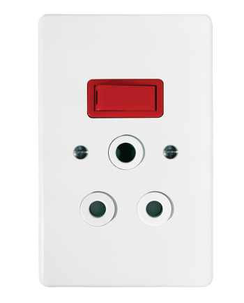 Crabtree Classic Single Isolated STD Socket 164-1 - White Switched Red