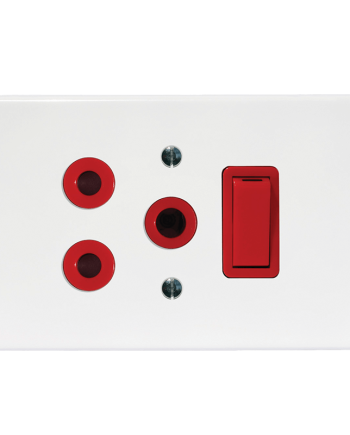 Crabtree Classic Red Switched Isolated STD Socket 164-1