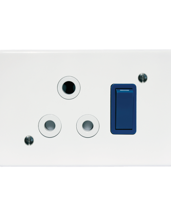 Crabtree Classic Single Isolated STD Socket 164-1 - White Switched Blue
