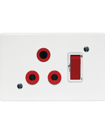 Crabtree Classic Red Double-Pole Switched Socket 164-1