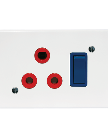Crabtree Classic Single Dedicated Socket 164-4 Red Switched Blue