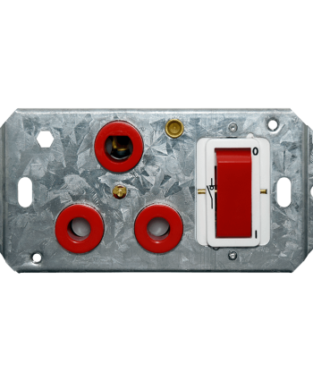 Crabtree Classic Red Double-Pole Switched Socket on 4×2 Yoke