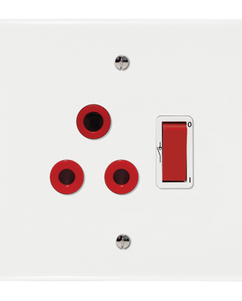 Crabtree Classic Red Double-Pole Switched Socket 164-1