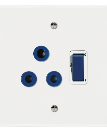 Crabtree Classic Single Isolated Double-pole Switched Socket - Blue & White