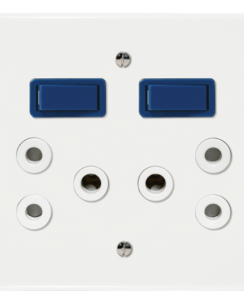 Crabtree Classic Double Isolated STD Socket 164-1 - White with Blue Switch