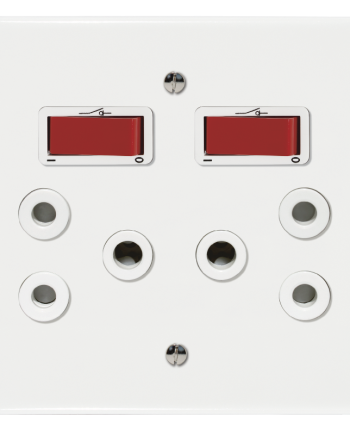 Crabtree Classic Double Isolated 164-1 STD Socket - Red Switched