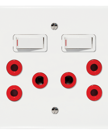 Crabtree Classic Double Dedicated Socket 164-4 Red Switched White