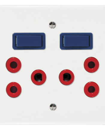 Crabtree Classic Double Dedicated Socket 164-4 Red Switched Blue