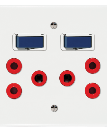 Crabtree Classic Double Dedicated Socket 164-4 Red Double-Pole Switched Blue