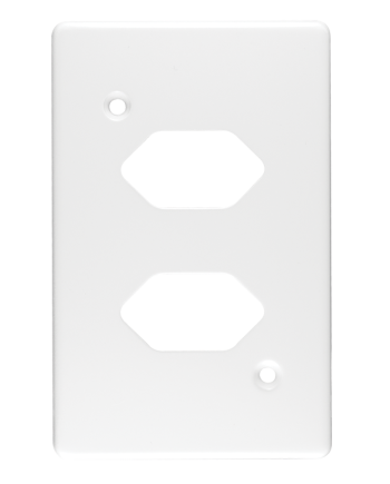 Crabtree Classic Double Slimline Unswitched Steel Socket Coverplate