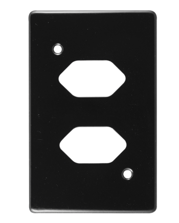 Crabtree Classic Double Slimline Unswitched Steel Socket Coverplate
