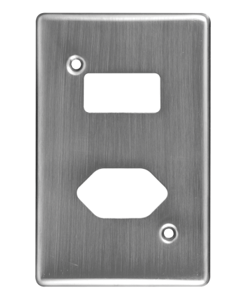 Crabtree Classic Single Slimline Socket Switched Steel Coverplate
