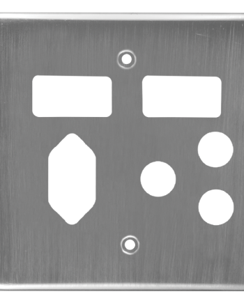 Crabtree Classic Switched Steel Coverplate Combo Socket 1×164-1 & 1×164-2