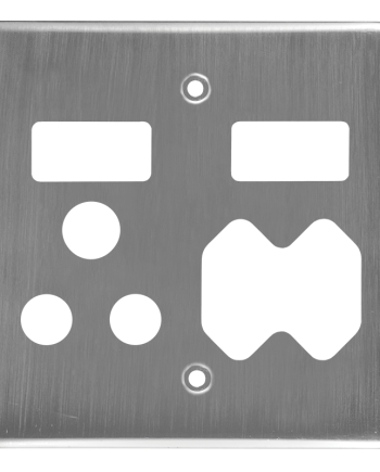 Crabtree Classic Combo Socket Coverplate - Satin Chrome (100x100, 4x4)