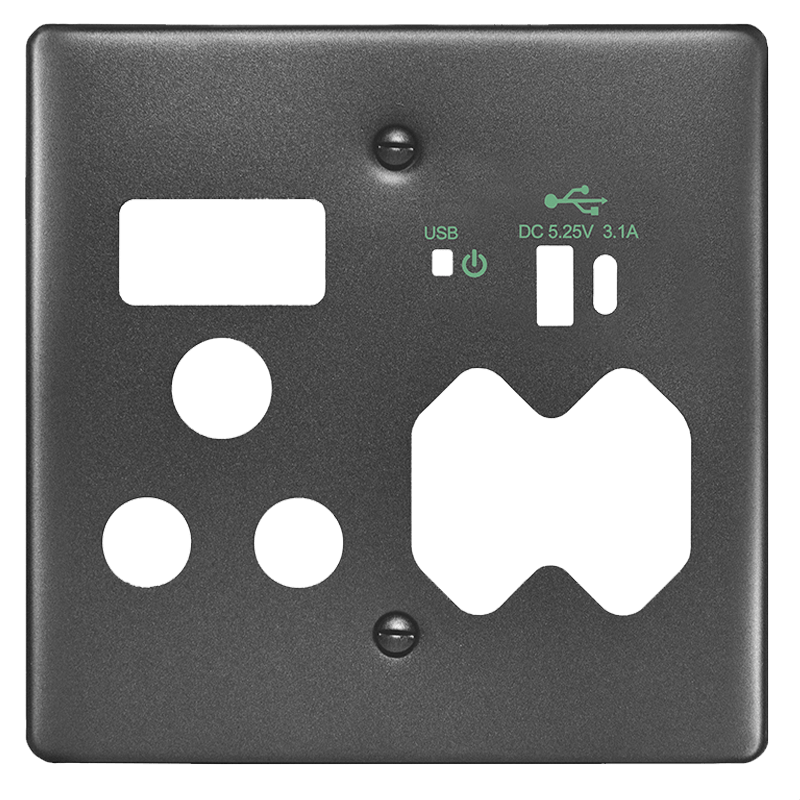 Crabtree Classic USB Combo Socket Coverplate - Sleek Design for Smart Home Charging