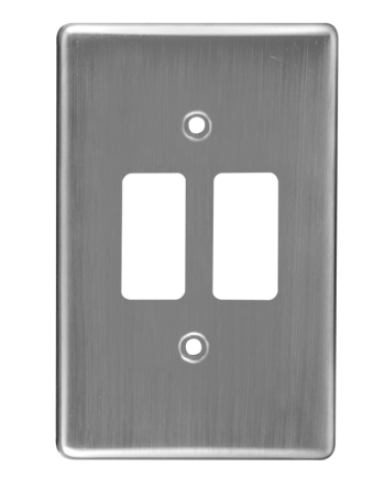 Crabtree Classic 2 Lever Steel Coverplate - Satin Chrome Finish