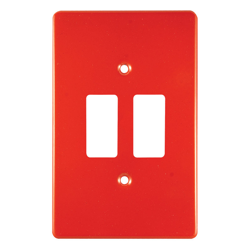 Crabtree Classic 2 Lever Plastic Coverplate - Red (50x100mm)