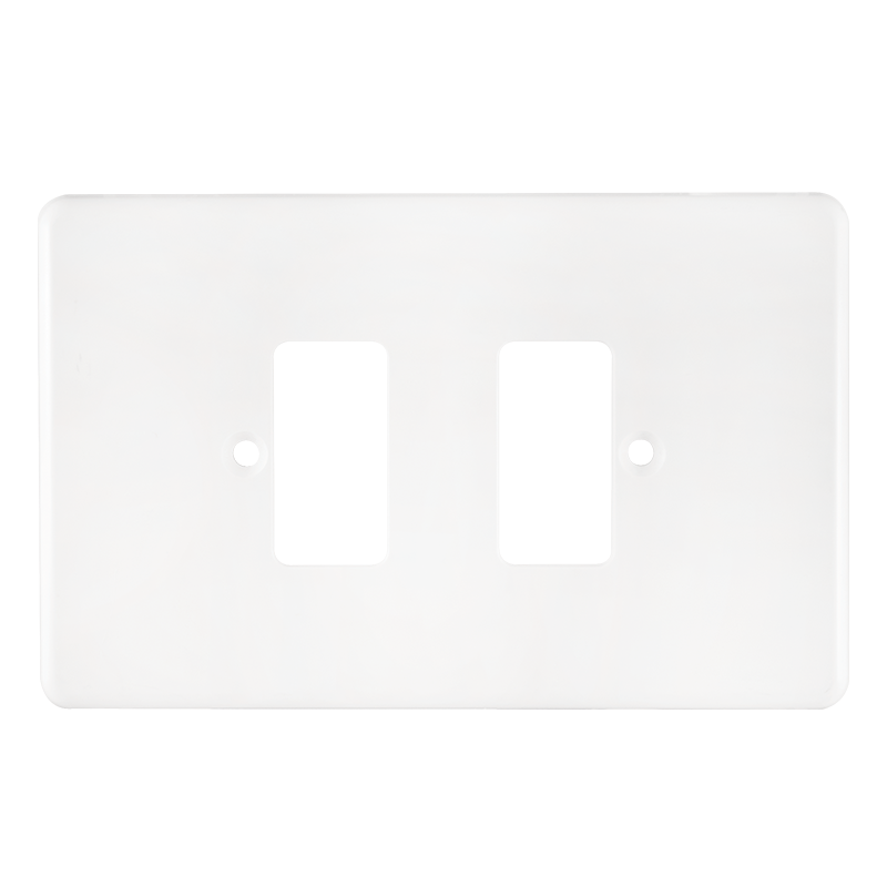 Crabtree Classic 2 Lever Horizontal Steel Coverplate (White Finish, Made to Order)