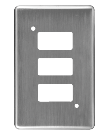 Crabtree Classic 3 Lever Steel Coverplate (50x100mm)