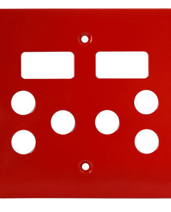 Crabtree Classic Double STD Switched Plastic Socket Coverplate - Red, 100x100