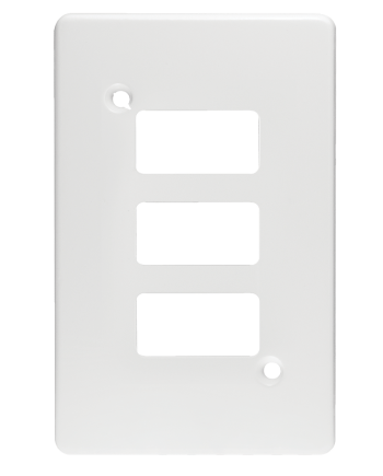 Crabtree Classic 3 Lever Spaced Knock-out Steel Coverplate