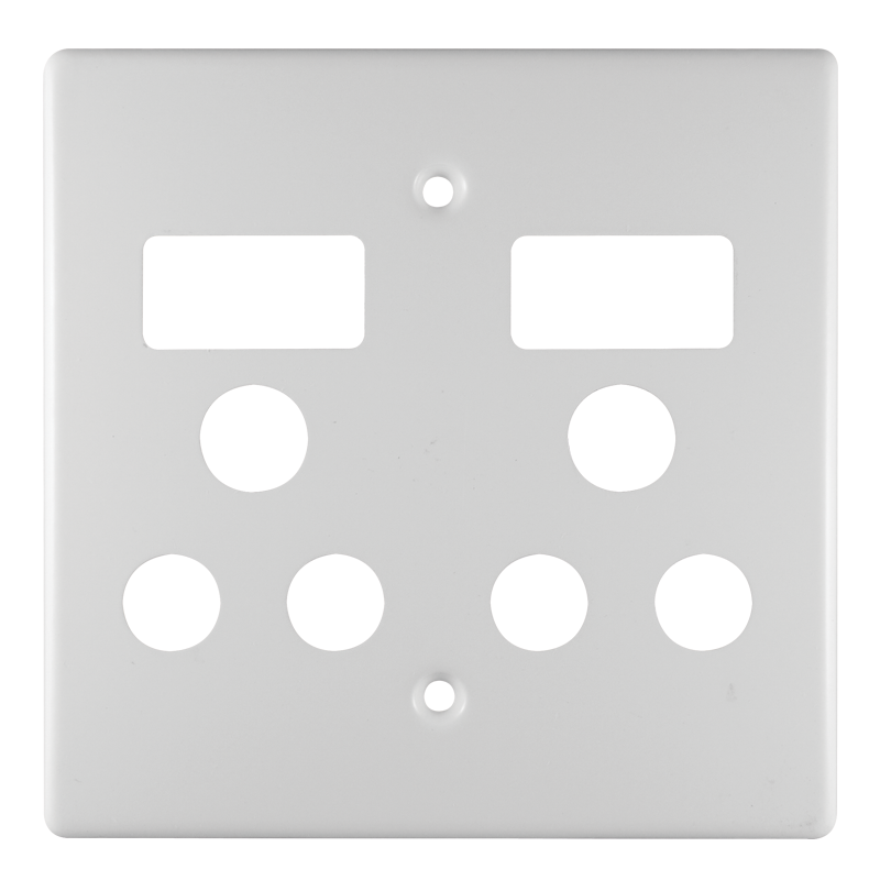 Crabtree Classic Double Monoblock Switched Steel Socket Coverplate