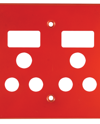 Crabtree Classic Double Monoblock Switched Steel Socket Coverplate - Red 100x100mm