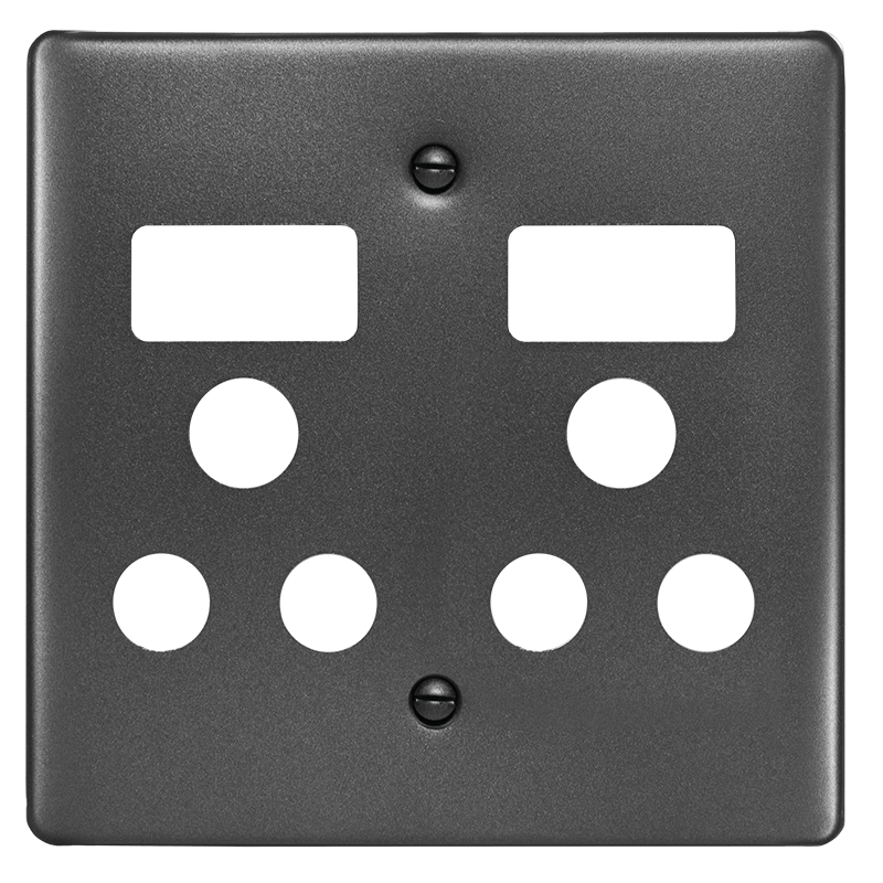 Crabtree Classic Double Socket Steel Coverplate - Durable & Stylish