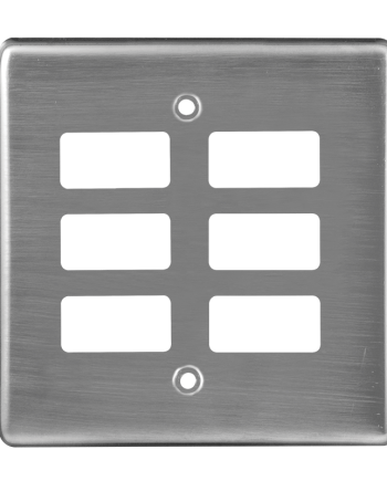 Crabtree Classic 6 Lever Steel Coverplate 100x100 4x4 Durable Finish