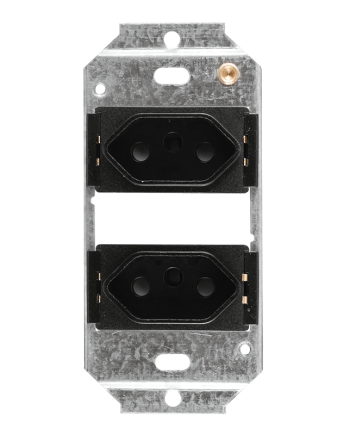 Crabtree Classic Double Slimline 164-2 Unswitched Socket - Black