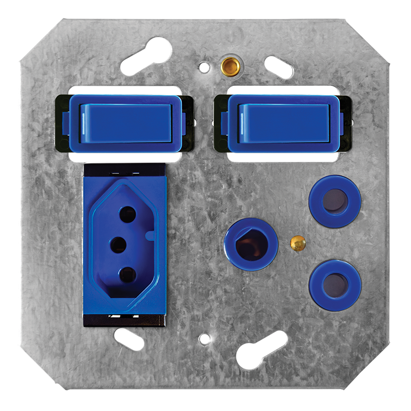 Crabtree Classic Dedicated Combo Socket - Blue, 4x4, 6859D/007