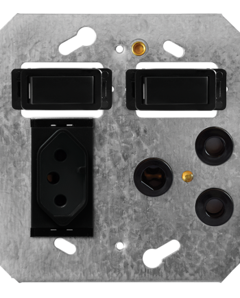 Crabtree Classic Dedicated Combo Socket - 4x4 Black