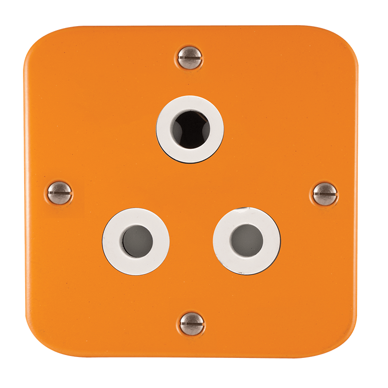 Crabtree Classic Industrial Single STD Socket 164-1 Unswitched on 75×75 Surface Box