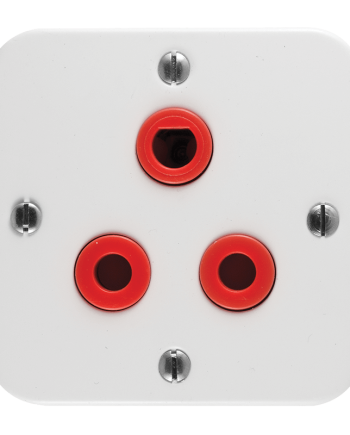 Classic Industrial Single Dedicated Red Socket 164-4 Unswitched on 75×75 White Surface Box