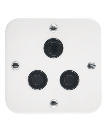 Crabtree Classic Industrial Single Dedicated Black Socket 164-4 Unswitched on White Surface Box