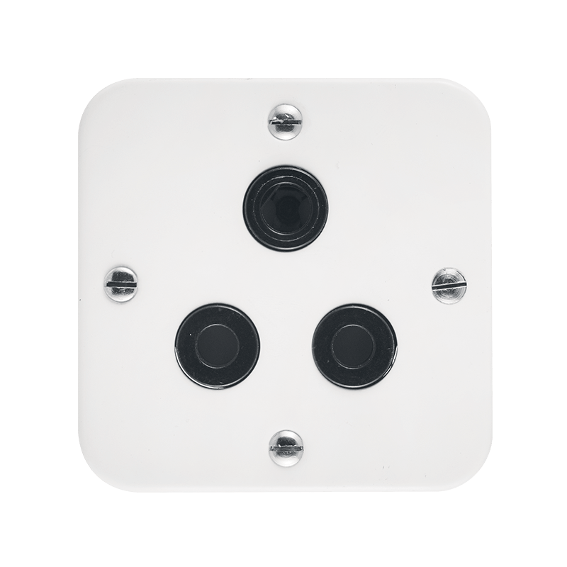 Crabtree Classic Industrial Single Dedicated Black Socket 164-4 Unswitched on White Surface Box