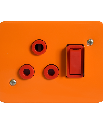 Crabtree Classic Industrial Single Dedicated Switched Socket 164-4, Red on Surface Box