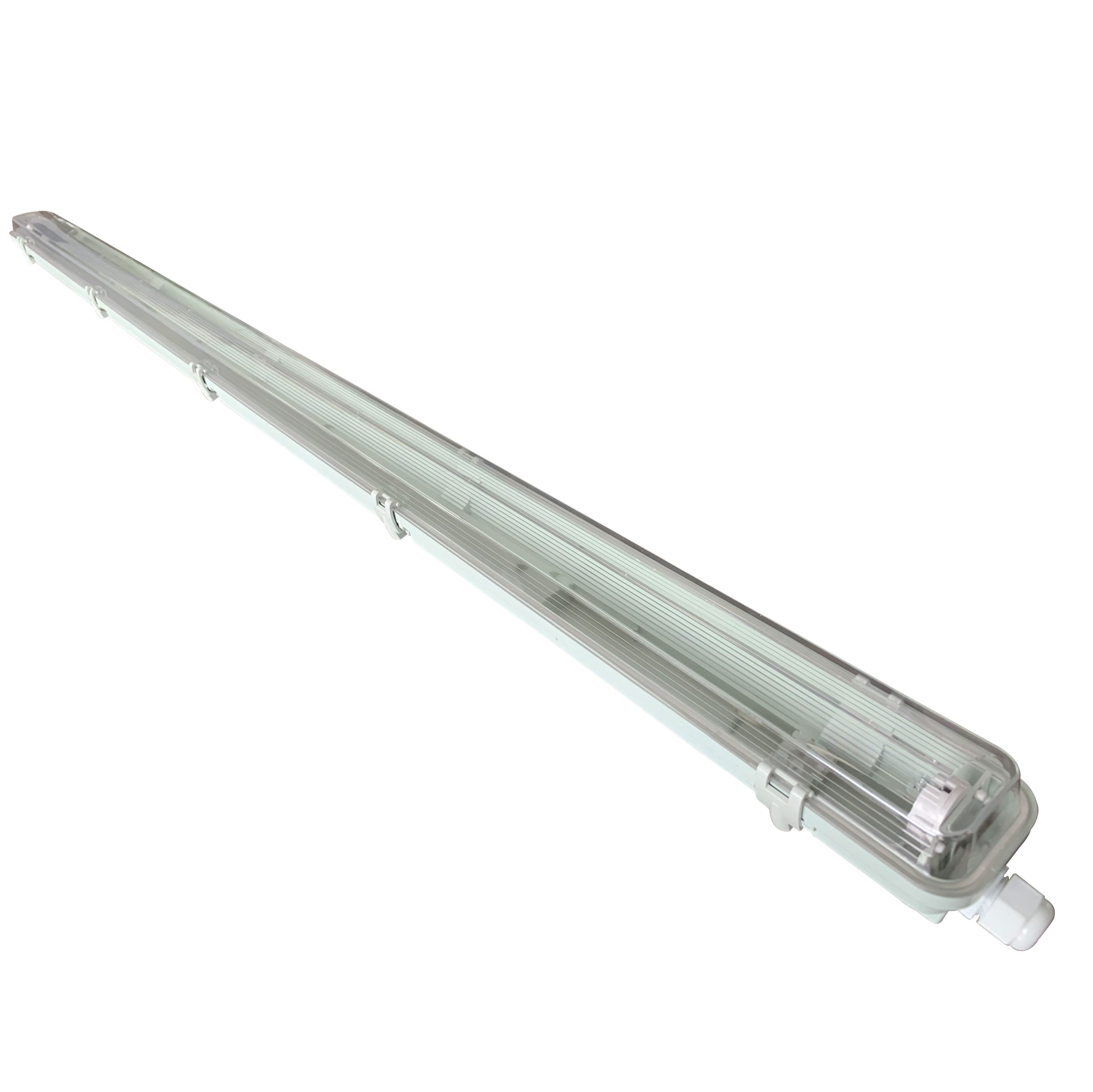 Starlit 4Ft Single T8 LED Weatherproof Fitting, Outdoor, Grey ABS, IP65
