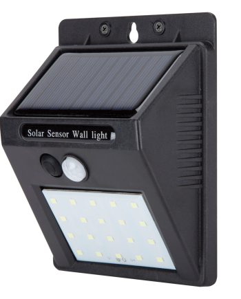 Starlit 20 LED Black Solar Wall Light CCT 6500K IP65 Outdoor, 100LM