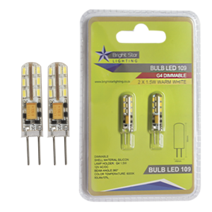 Brightstar Dimmable 1.5W G4 Warm White LED Bulb, 12V (2-Pack)