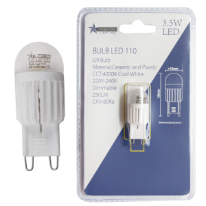 Brightstar Dimmable 3.5W G9 LED Bulb with Dual Color Temperature Options (4000K/2700K)